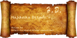 Hajduska Ditmár névjegykártya